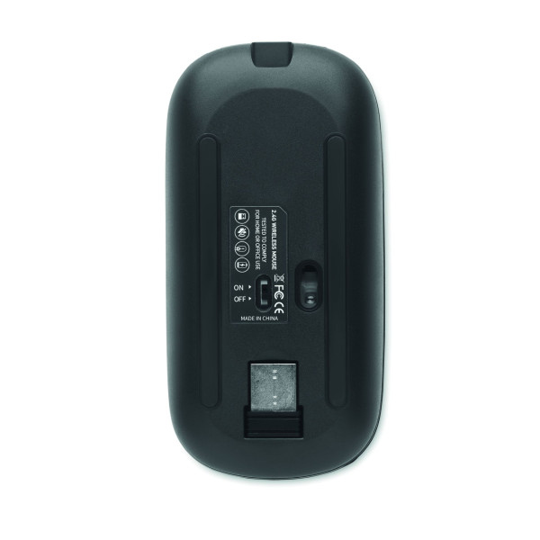 Souris sans fil rechargeable CURVY C - Batterie USB 500 mAh, technologie sans fil 2,4 GHz, design ergonomique - BCM Goodies