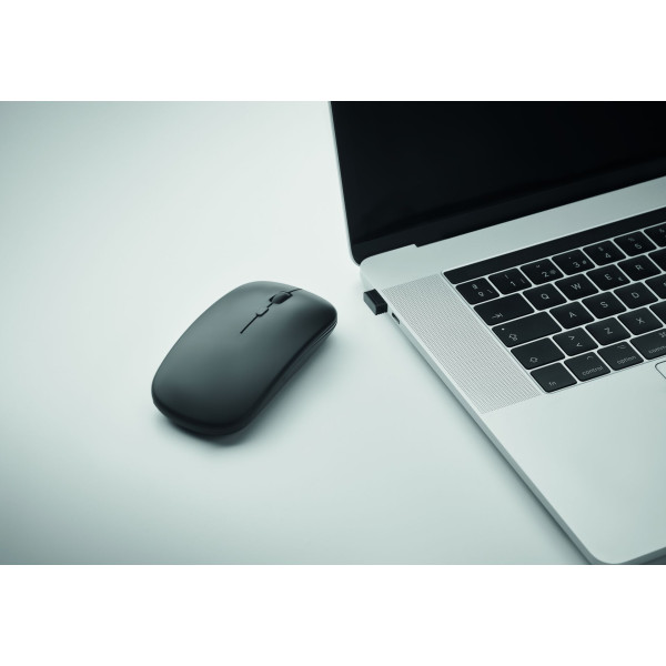 Souris sans fil rechargeable CURVY C - Batterie USB 500 mAh, technologie sans fil 2,4 GHz, design ergonomique - BCM Goodies