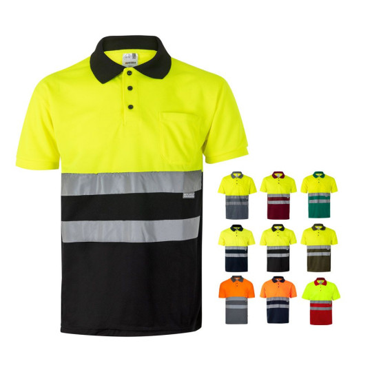 Polo piqué bicolore en polyester 160g/m² - BCM Goodies