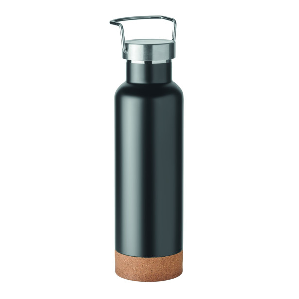 Bouteille double paroi 500ml IVES en acier inoxydable recyclé avec base en liège - BCM Goodies