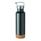 Bouteille double paroi 500ml IVES en acier inoxydable recyclé avec base en liège - BCM Goodies