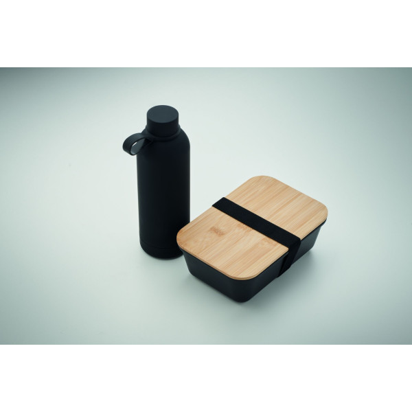 Ensemble 2 pièces pour le déjeuner EMERALD SET - Bouteille isolante à double paroi et boîte à lunch en matériaux durables pour r