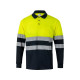 Polo bicolore à manches longues VL VULCAN pour entreprise - BCM Goodies