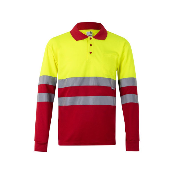 Polo bicolore à manches longues VL VULCAN pour entreprise - BCM Goodies