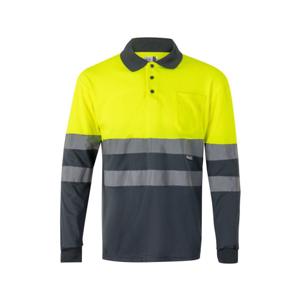 Polo bicolore à manches longues VL VULCAN pour entreprise - BCM Goodies