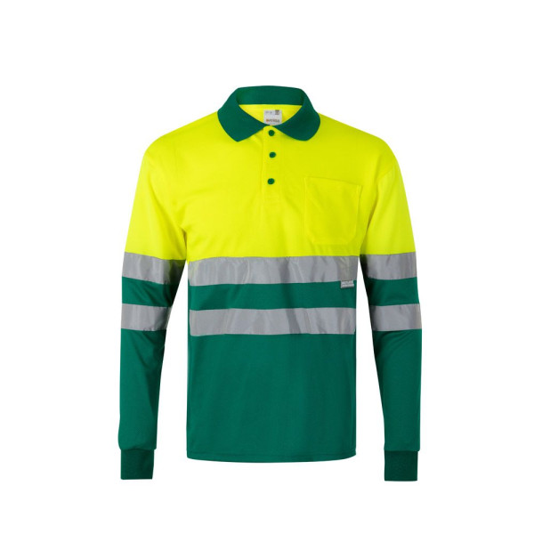 Polo bicolore à manches longues VL VULCAN pour entreprise - BCM Goodies