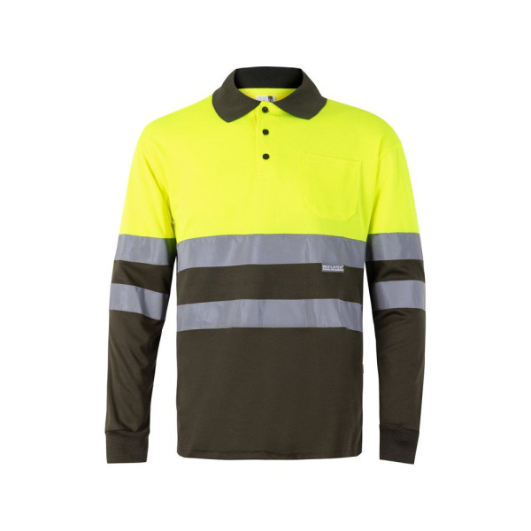 Polo bicolore à manches longues VL VULCAN pour entreprise - BCM Goodies
