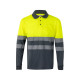 Polo bicolore à manches longues en polyester pour événements professionnels - VL VULCAN LARGE