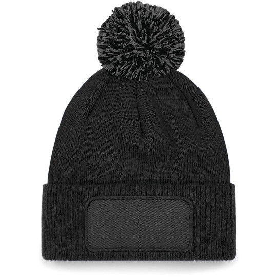 Bonnet à pompon patch Snowstar personnalisé – Accessoire textile pour communication d’entreprise