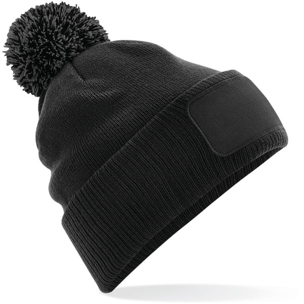 Bonnet à pompon patch Snowstar personnalisé – Accessoire textile pour communication d’entreprise
