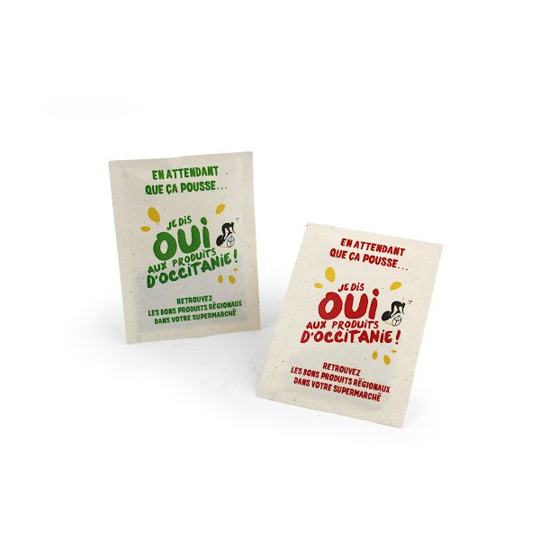 Sachet graines papier végétal 82x110 mm personnalisé – Goodies écologiques pour communication B2B