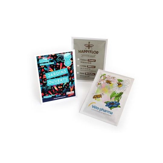 Sachet de graines personnalisable 82x110 mm en papier PE – Support publicitaire écologique pour entreprises