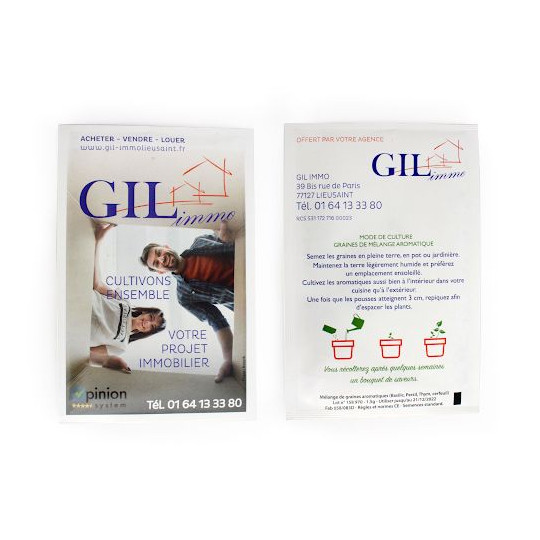 Sachet de graines personnalisable 100x150 mm pour communication d’entreprise – BCM Goodies