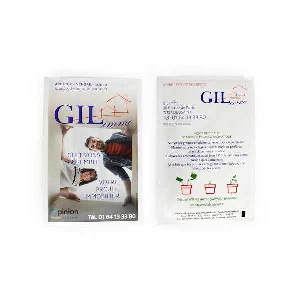 Sachet de graines personnalisable 100x150 mm pour communication d’entreprise – BCM Goodies