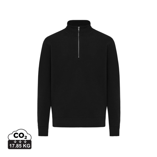 Sweater IQONIQ à col montant zippé en coton recyclé Elgon - Sweatshirt unisexe durable pour entreprise - BCM Goodies