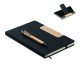 Carnet A5 RPET et stylo NOTEMIX - Ensemble de carnets en feutre RPET à couverture rigide avec stylo à bille en bambou - BCM Good