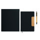 Carnet A5 RPET et stylo NOTEMIX - Ensemble de carnets en feutre RPET à couverture rigide avec stylo à bille en bambou - BCM Good