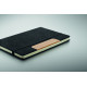 Carnet A5 RPET et stylo NOTEMIX - Ensemble de carnets en feutre RPET à couverture rigide avec stylo à bille en bambou - BCM Good
