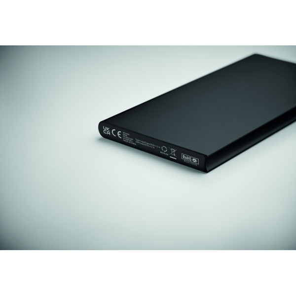 Chargeur portable Powerbank 8000 mAh POWERFLAT8C en aluminium recyclé - Recharge rapide pour smartphone - Idéal pour les profess