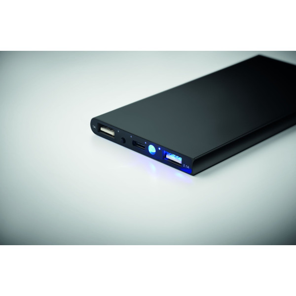 Chargeur portable Powerbank 8000 mAh POWERFLAT8C en aluminium recyclé - Recharge rapide pour smartphone - Idéal pour les profess