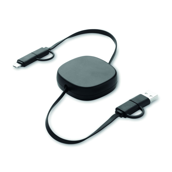 Câble de charge rétractable 60W LINEA - Accessoire pratique pour recharger vos appareils - BCM Goodies