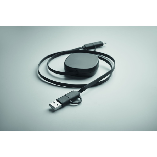 Câble de charge rétractable 60W LINEA - Accessoire pratique pour recharger vos appareils - BCM Goodies