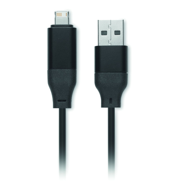 Porte-clés câble 4 en 1 60W BULE en bambou pour entreprises B2B - BCM Goodies