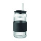 Gobelet en verre 550ml BOROSIP avec couvercle et poignée en silicone