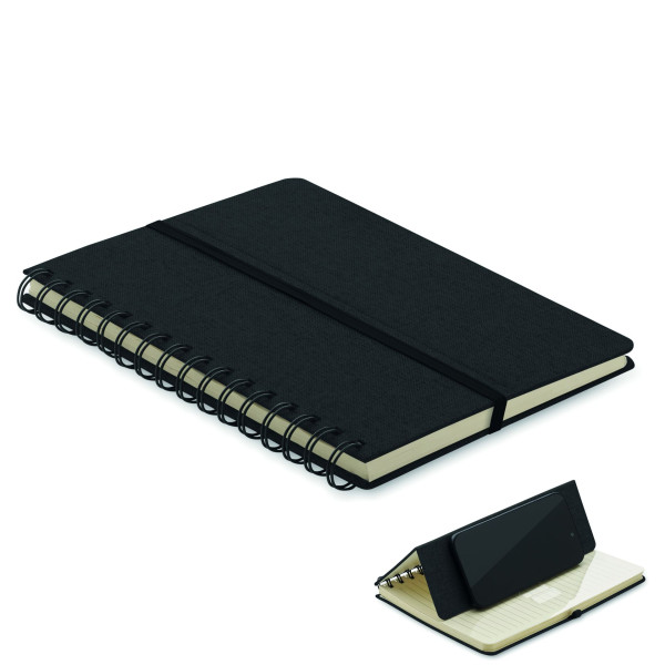 Carnet A5 personnalisable avec support de téléphone - Cahier STRATA | BCM Goodies