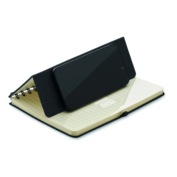 Carnet A5 personnalisable avec support de téléphone - Cahier STRATA | BCM Goodies