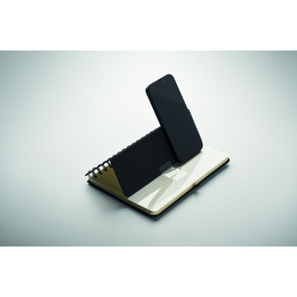 Carnet A5 personnalisable avec support de téléphone - Cahier STRATA | BCM Goodies