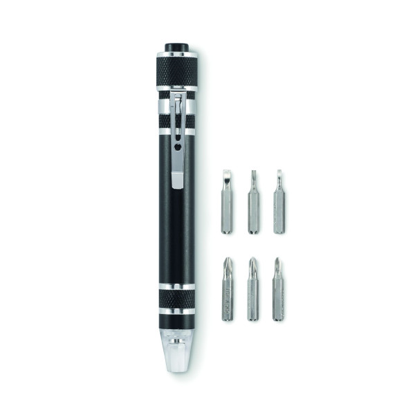 Stylo multi-outils recyclé TUBULAR en aluminium avec lampe intégrée