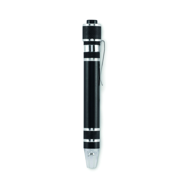 Stylo multi-outils recyclé TUBULAR en aluminium avec lampe intégrée