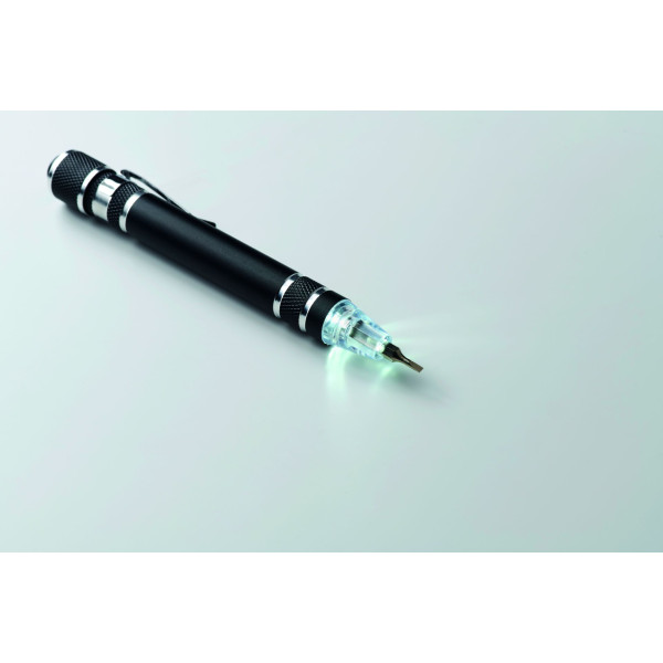 Stylo multi-outils recyclé TUBULAR en aluminium avec lampe intégrée