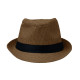 Chapeau de paille avec bande de polyester noir - Accessoire pour événements B2B et cadeaux d'entreprise