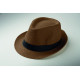 Chapeau de paille avec bande de polyester noir - Accessoire pour événements B2B et cadeaux d'entreprise