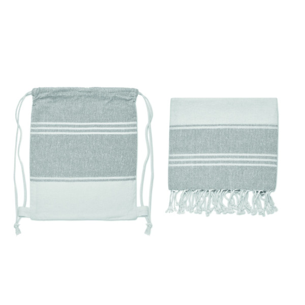 Fouta et sac assorti HAMMA en coton et polyester recyclés - BCM Goodies