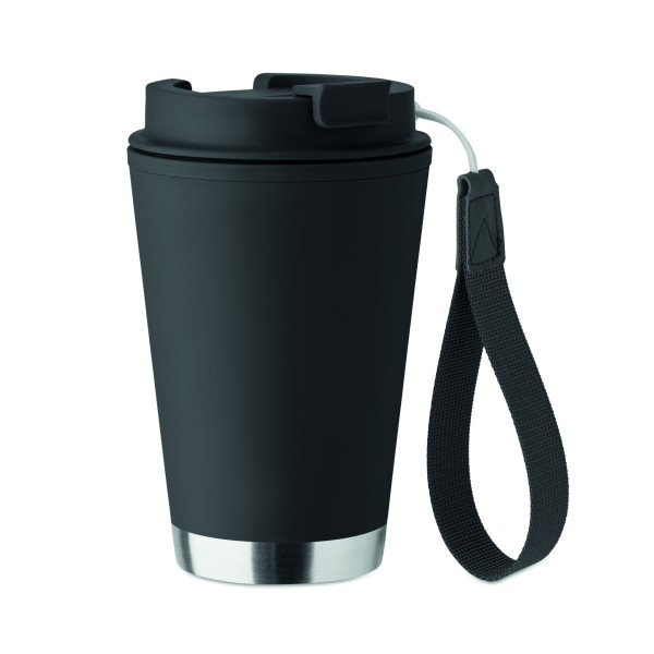 Gobelet double paroi 300 ml TOPIZ en PP recyclé avec détails en acier inoxydable - BCM Goodies