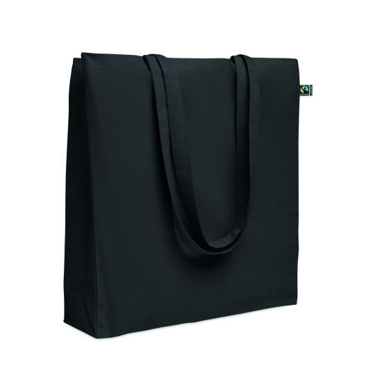 Sac shopping en coton avec soufflet et longues anses - Commerce équitable - 180 gr/m² - Idéal pour la communication d'entre