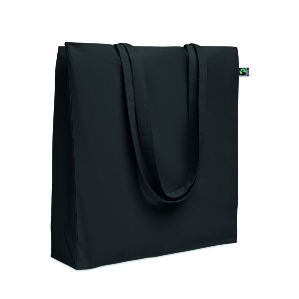 Sac shopping en coton avec soufflet et longues anses - Commerce équitable - 180 gr/m² - Idéal pour la communication d'entre