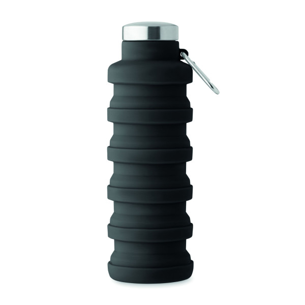 Bouteille pliable 500ml KOLAPSI en silicone avec couvercle en acier inoxydable - Personnalisable avec logo - Idéal pour le sport