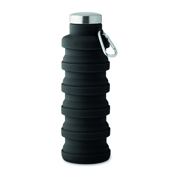 Bouteille pliable 500ml KOLAPSI en silicone avec couvercle en acier inoxydable - Personnalisable avec logo - Idéal pour le sport