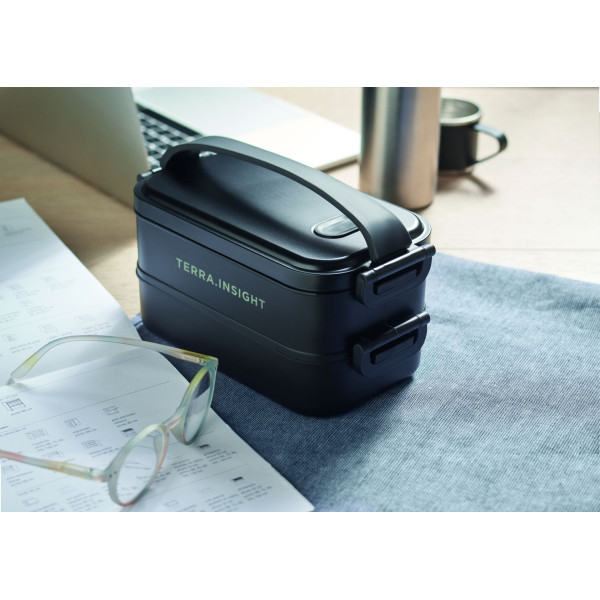 Boîte à lunch en PP recyclé IDOLUNCH - Boîte repas durable et pratique - 800 ml (2x) - BCM Goodies
