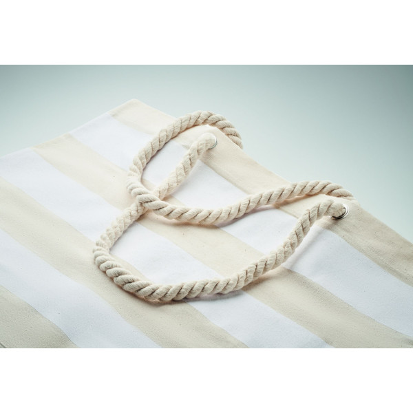 Sac de plage en coton 220 gr/m² HEAVEN STRIPE - Accessoire indispensable pour plage et shopping