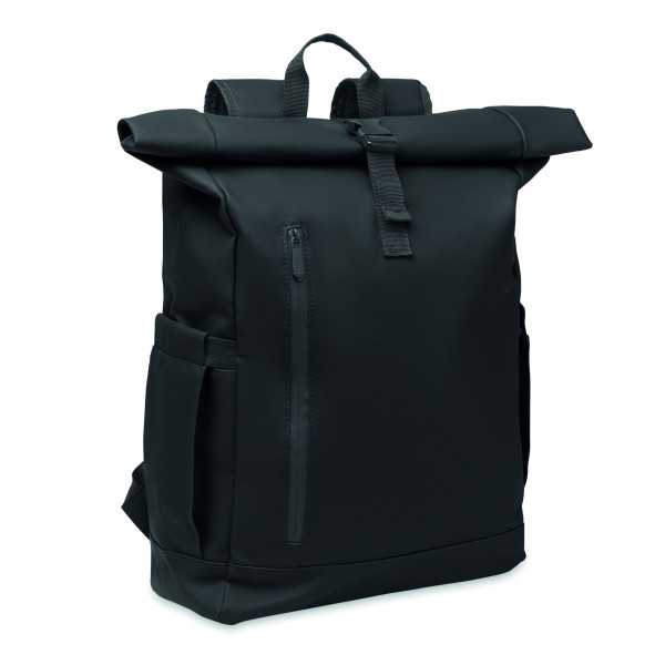 Sac à dos pour ordinateur portable en polyester 600D RPET et PU avec doublure en polyester RPET - BCM Goodies