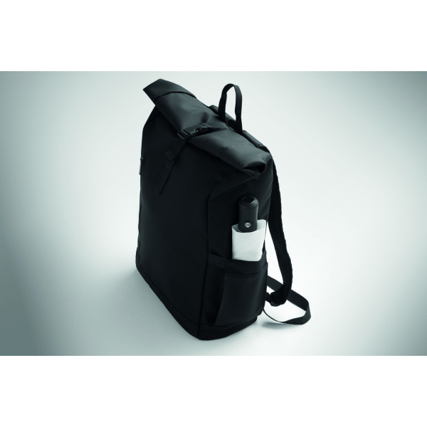 Sac à dos pour ordinateur portable en polyester 600D RPET et PU avec doublure en polyester RPET - BCM Goodies