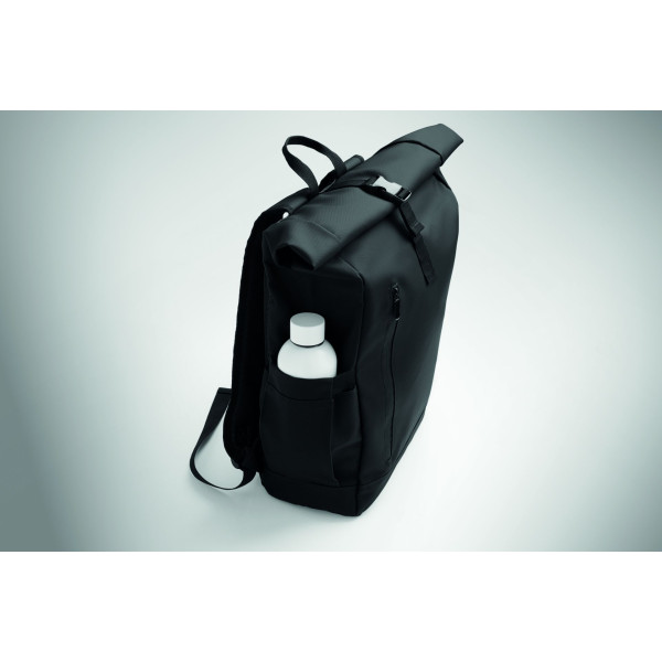 Sac à dos pour ordinateur portable en polyester 600D RPET et PU avec doublure en polyester RPET - BCM Goodies