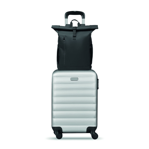 Sac à dos pour ordinateur portable en polyester 600D RPET et PU avec doublure en polyester RPET - BCM Goodies