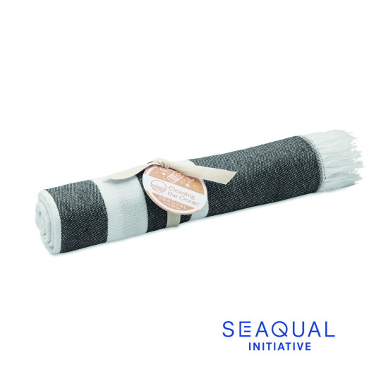Serviette SEAQUAL® 100x170cm WAVE - Serviette écologique en coton et polyester recyclé