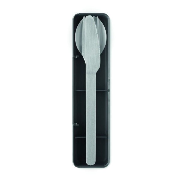 Set de couverts en acier inoxydable avec étui en PP - Accessoire idéal pour entreprise et cadeaux clients